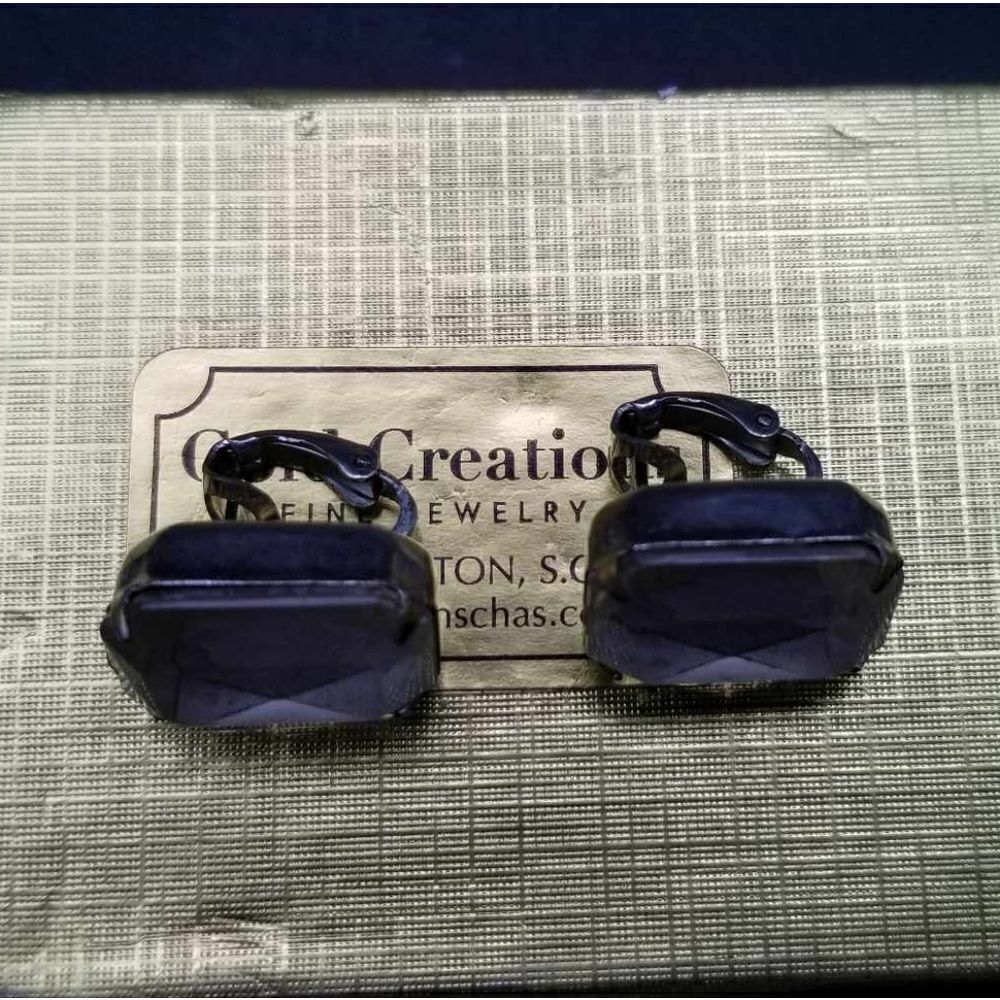 Nighttime mist clip on estate earrings E0157